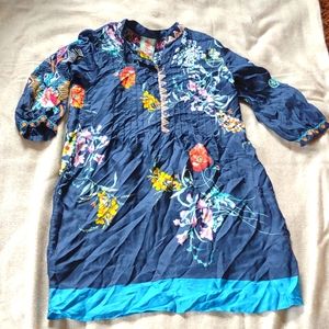 Silk Floral Johnny Was Dress